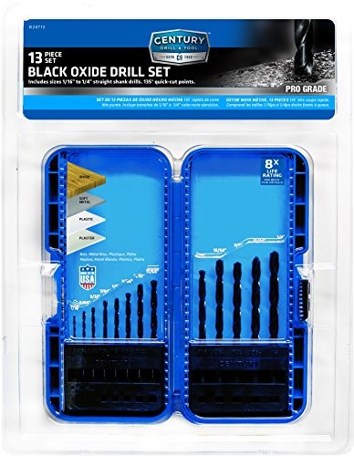 Century Drill and Tool Black Oxide Industrial High Speed Steel Drill Bit Set