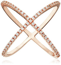 Load image into Gallery viewer, Peermont Jewelry 18K Rose Gold-Plated X CZ Ring
