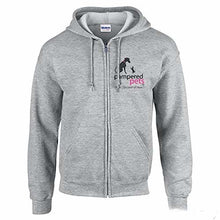 Load image into Gallery viewer, Pampered Pets Adult 8-Ounce Heavy Blend Full Zippered Hoodie Sweatshirt with Logo and &quot;Who Rescued Whom?&quot; Slogan

