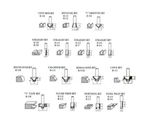 Load image into Gallery viewer, 15 Piece EDM ROUTER BIT SET - 1/4&quot; Shank Tungsten Carbide Edges in Aluminum Case
