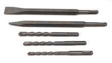 Load image into Gallery viewer, 5 Pc HAMMER DRILL BIT SET SDS Plus Masonry Concrete Bull Point Flat Chisel Steel
