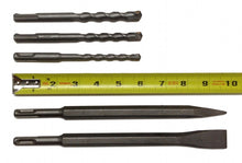 Load image into Gallery viewer, 5 Pc HAMMER DRILL BIT SET SDS Plus Masonry Concrete Bull Point Flat Chisel Steel
