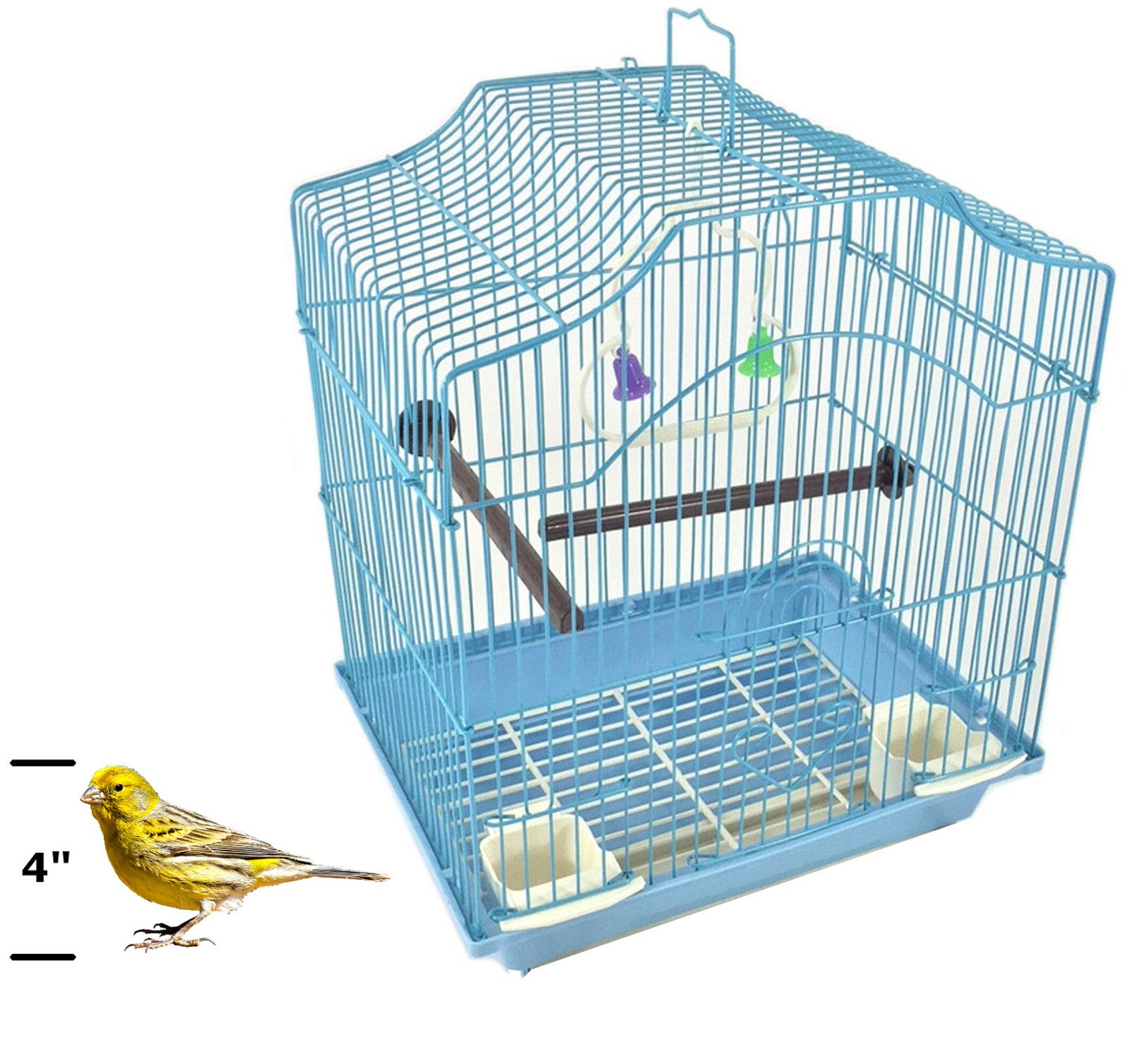  GOOBIX Square Bird Cage with Feeder Plastic Hanging Bird House  Carrier with Hook for Small Birds Parakeets Finches Cockatiels : Pet  Supplies