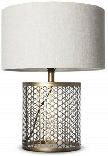 My Swanky Home Industrial Modern Bronzed Gold Metal Table Lamp & Shade