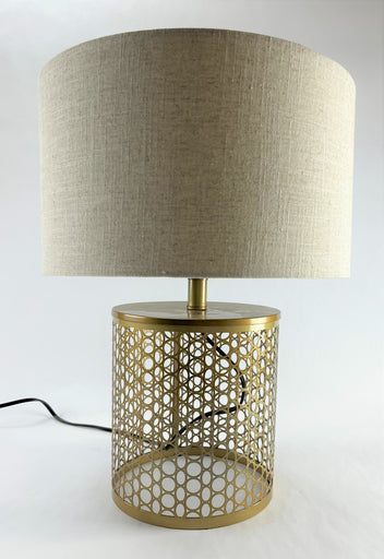 My Swanky Home Industrial Modern Bronzed Gold Metal Table Lamp & Shade