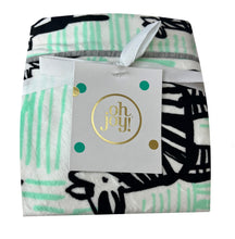 Load image into Gallery viewer, Oh joy! Baby Changing Pad Cover Gender Neutral Super Soft Boho Zebra Mint Green
