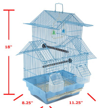 Load image into Gallery viewer, Bird Cage 18&quot; Hanging Wire Bird House BLUE
