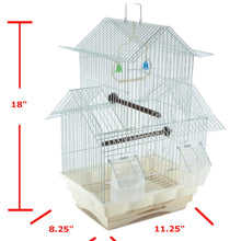Load image into Gallery viewer, Bird Cage 18&quot; Hanging Wire Bird House WHITE

