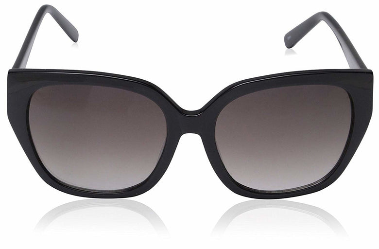 SOCIETY NEW YORK Women's Angular Square Sunglasses, Color: Black, Size:55-17-140