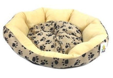 Load image into Gallery viewer, Plush Cushioned Paw Print Pet Bed - Size Medium - 28&quot; x 24&quot;  - New
