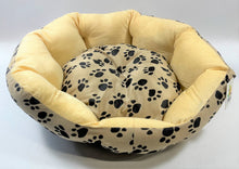 Load image into Gallery viewer, Plush Cushioned Paw Print Pattern Pet Bed - Small Size 25&quot; x 19&quot; - New
