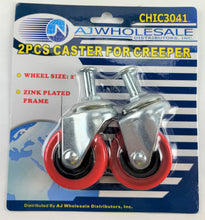 Load image into Gallery viewer, 2 Piece Caster Set, Open Top Design for Creeper 2&quot; Wheel, Zink Plated
