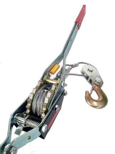 3 Ton Heavy-Duty Hand Puller with Cable Rope – 6000 lbs Capacity, Dual (2) Gear, 2 Hooks – Come Along Cable Puller Tool