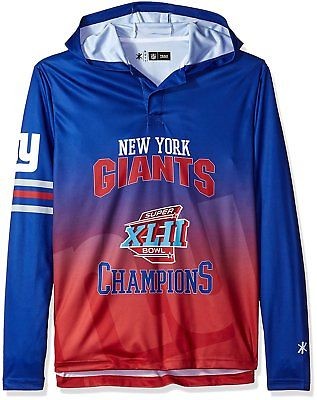 ﻿Licensed NFL New York Giants Super Bowl XLII Champions Hooded Shirt - Small