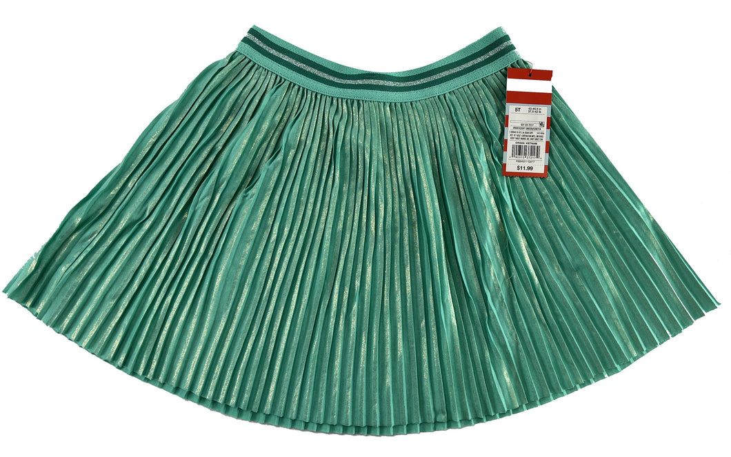 Pleated Midi Toddler Girls Skirt by Cat & Jack, Green with Gold Shimmer, 2T¬¨‚Ä†