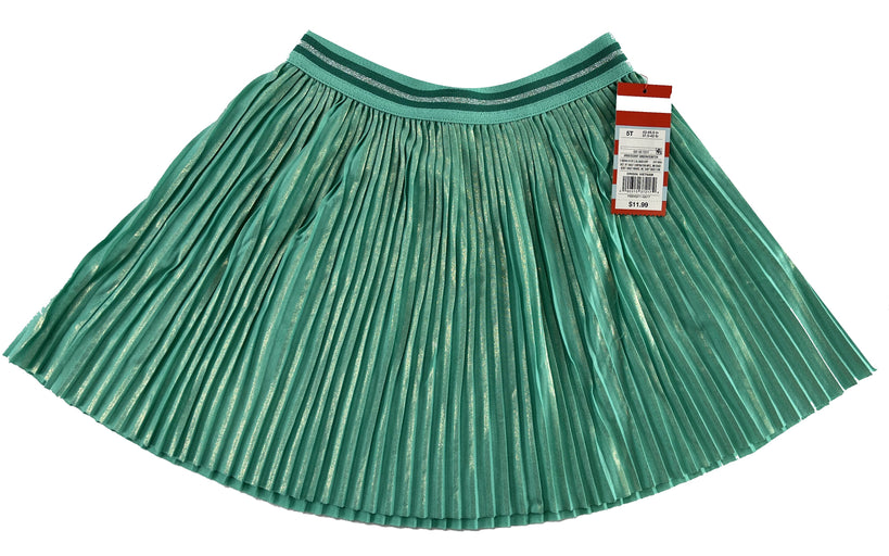 Pleated Midi Toddler Girls Skirt by Cat & Jack, Green with Gold Shimmer, 4T