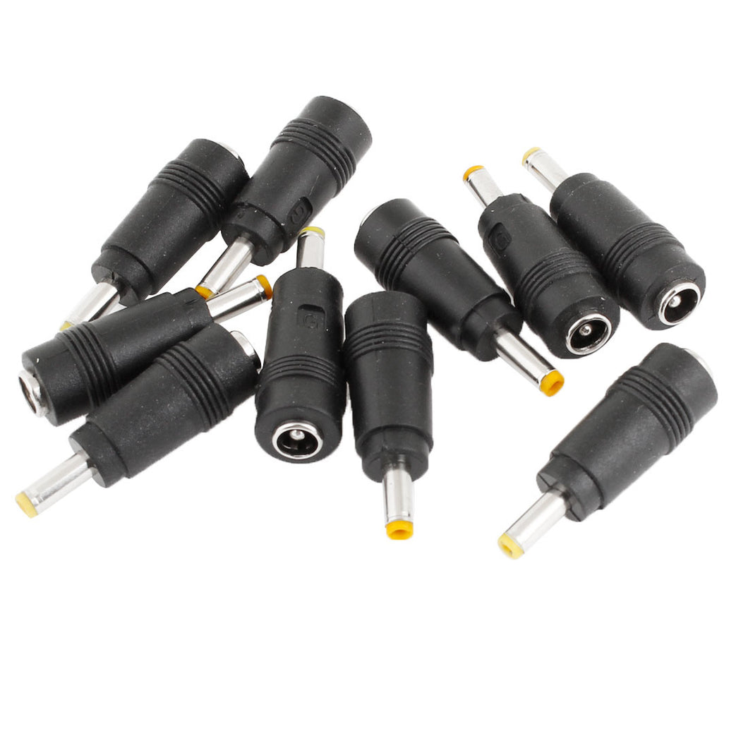 Unique Bargains 10 Pcs 4.0 x 1.7mm Male Plug to 5.5 x 2.1mm Female Jack Adapter Connector