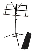 Load image into Gallery viewer, SHEET MUSIC STAND - MUSICAL SCORE NOTES TRIPOD Black Folding Carrying Bag NEW
