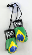 Load image into Gallery viewer, &lt;p&gt;&lt;strong&gt;Mini Boxing Gloves BRAZIL Country Flag National Pride MMA Car Mirror D&eacute;cor&lt;/strong&gt;&lt;/p&gt;
