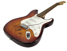 Load image into Gallery viewer, STRAT - ST BURL MAPLE - SUNBURST Tobacco EXOTIC WOOD - Custom Electric Guitar
