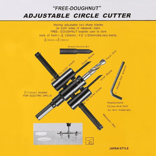 Heavy Duty Circular Cutting Tool, Cuts Variety of Materials, 1/4