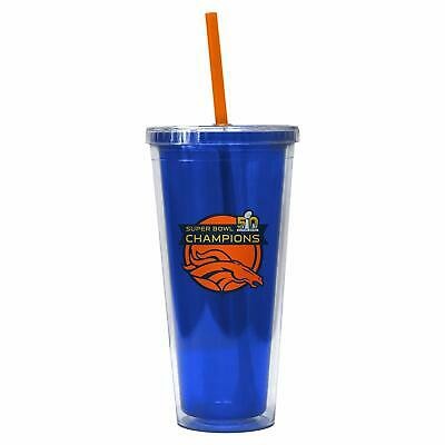 NFL Denver Broncos Super Bowl 50 Champions Colored Wall Straw Tumbler, 22-ounce