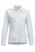 Load image into Gallery viewer, ExOfficio Women&#39;s Lightscape Long Sleeve Collared Shirt, White, X-Small
