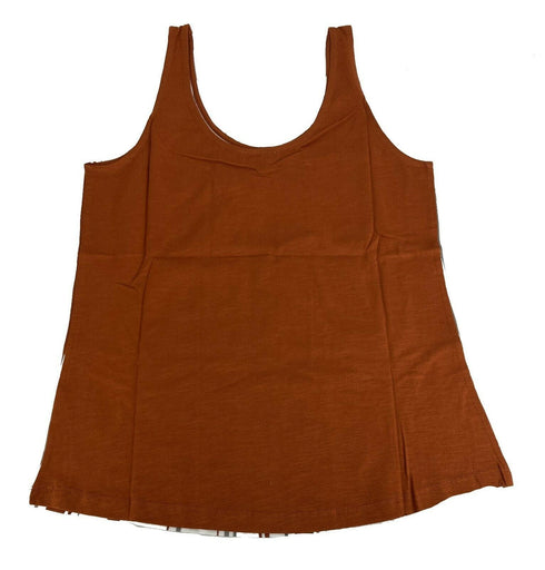 UG Apparel Women's Burnt Orange Striped Printed Tank Top