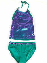 Load image into Gallery viewer, NEW! Cat &amp; Jack Tankini Girls Aqua 2 Piece Sea Urchin Swimsuit NWT Size XL
