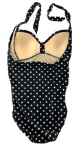 Load image into Gallery viewer, Vintage Polka Dot Swimsuit by Merona Molded Cups Synched Waist One Piece Medium
