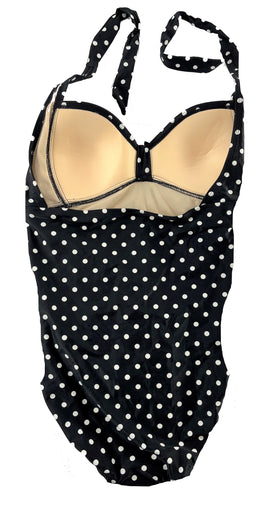 Vintage Polka Dot Swimsuit by Merona Molded Cups Synched Waist One Piece Medium