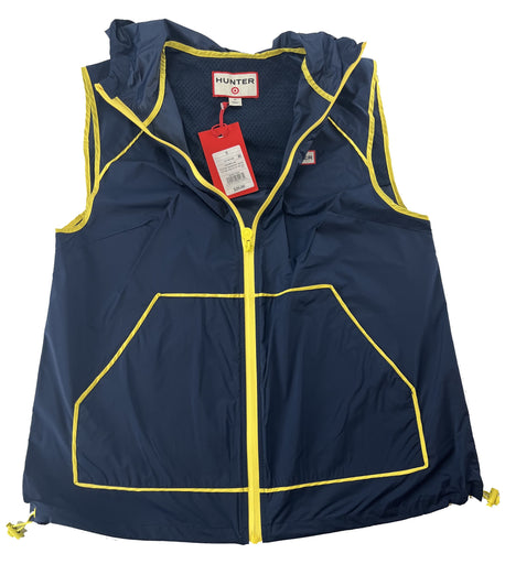 Hooded Water Resistant Windbreaker Vest by Hunter for Target Navy & Yellow X-Small