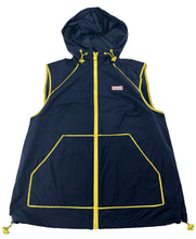 Load image into Gallery viewer, Hooded Water Resistant Windbreaker Vest by Hunter for Target Navy &amp; Yellow Medium
