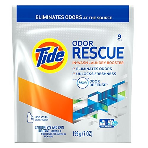 Tide Odor Rescue with Febreze Odor Defense In-Wash Laundry Booster, 7.0 oz, 9 Pacs