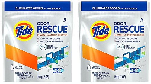 Tide Odor Rescue In-Wash Laundry Booster with Febreze, 9 Pacs (Pack of 2)
