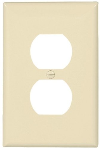 EATON Wiring PJ8A-SP-L Polycarbonate 1-Gang Duplex Receptacle Mid Size Wall Plate, Almond