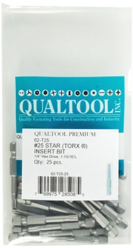 Qualtool Premium 62-T25-25 Star T25 Power Bit, 25-Pack