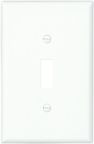 Eaton PJ1W Mid-Size Polycarbonate 1-Gang Toggle Switch Wallplate, White
