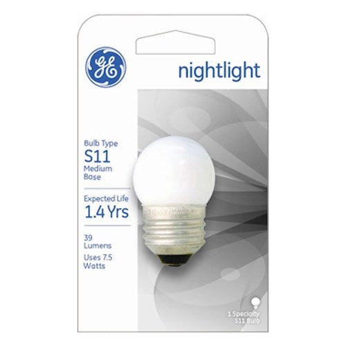GE Lighting 41267 7.5-Watt Nightlight, Soft White, S11 1CD Light Bulb