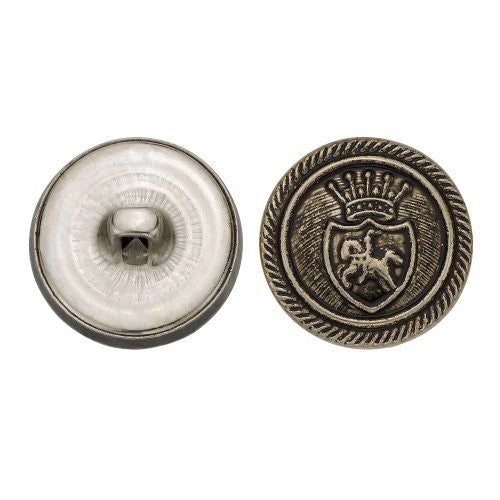 C&C Metal Products 5312 Royal Horse Crest Metal Button, Size 33 Ligne, Antique Nickel, 36-Pack