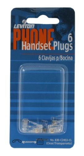Leviton C2453-CL Phone Modular Handset Replacement Plugs, Color Clear