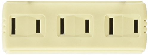 Pass & Seymour 63IBPCC5 Triple Plug In Adapter, 125V, 15-Amp, Ivory