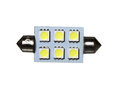 CBconcept 42mm6SMD-CW Cool White 42mm 6 High Power SMD5050 12-volt DC LED Interior Dome Festoon Bulb