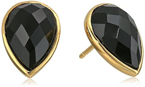 Daniela Swaebe 18K Gold-Plated Faceted Black Onyx Drop Shape Earrings