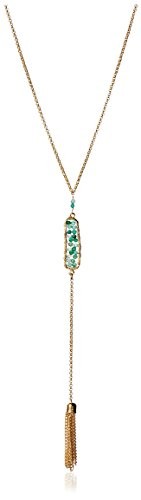Wendy Mink Green Onyx & Chain Tassel Y Necklace