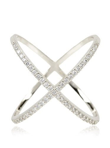 Peermont Jewelry Sterling Silver X CZ Ring