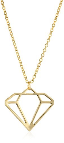 ECRU metal Diamond Cutout Necklace, 16