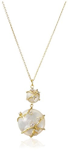 Indulgems White Mother-of-Pearl & CZ Vine Necklace