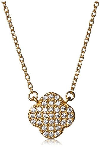 Freida Rothman Pave Clover Pendant Necklace