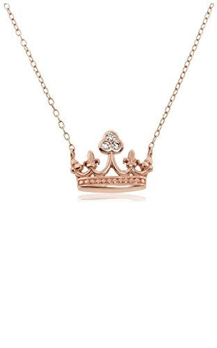 Diamonere Mary Crown Necklace, Rose Gold